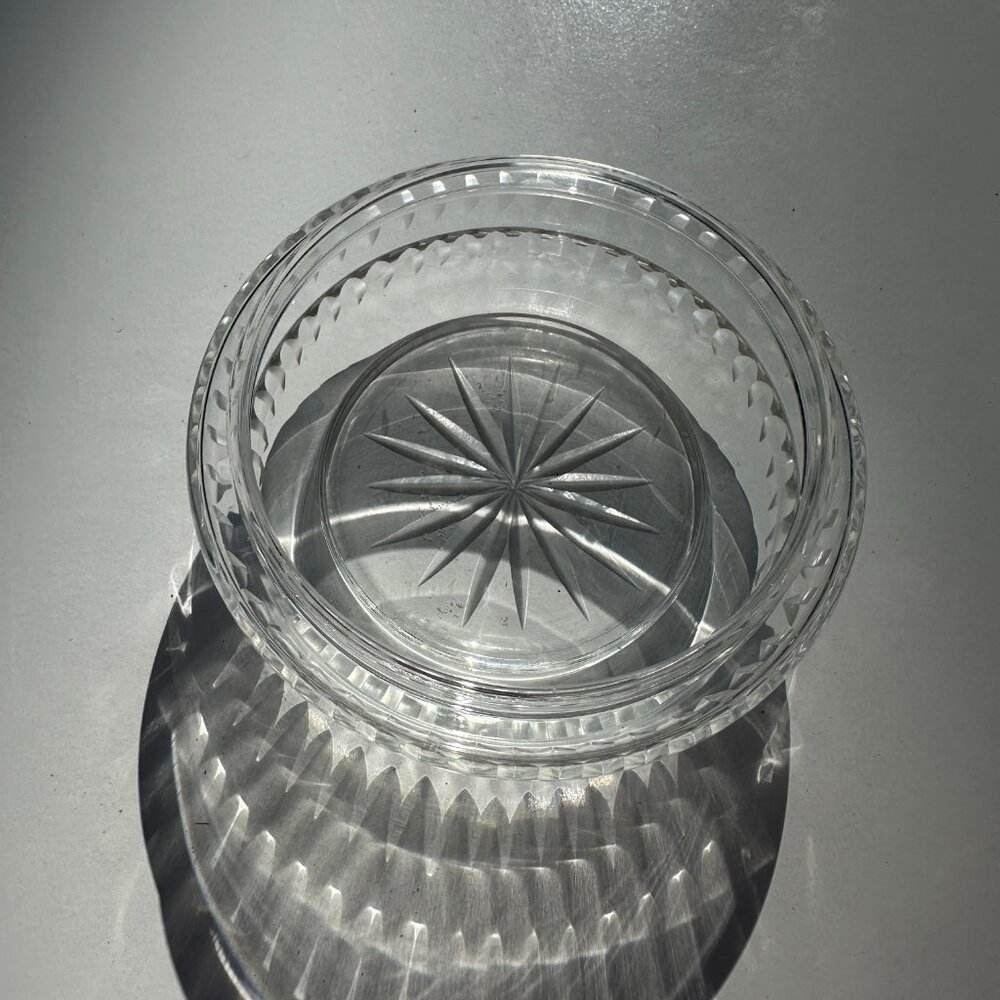 #1798 STAR BOTTOM NAPPY / DISH   4” DISH NAPPY CUT GLASS